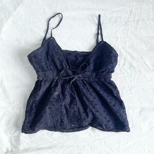 Brandy melville  navy john galt Eyelet Lace Women's Top
